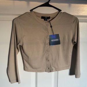 Missguided button front crop top